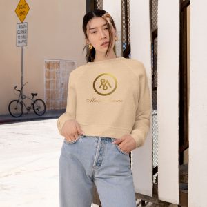 Elegant Women's Cropped Fleece Pullover - 'Thank You' Design